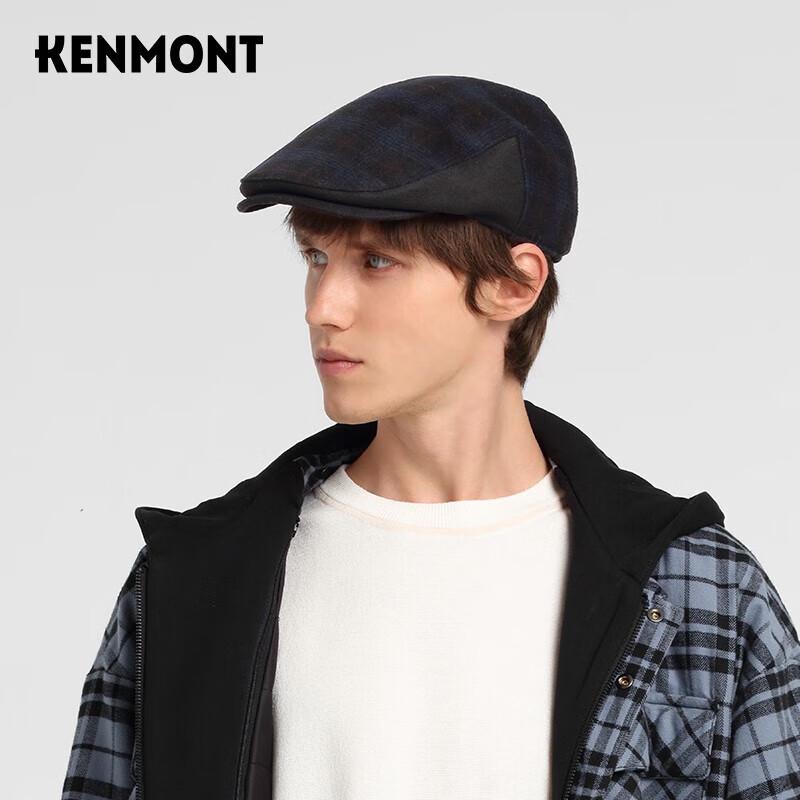 Men s Retro English Plaid Wool Flat Cap 58.5