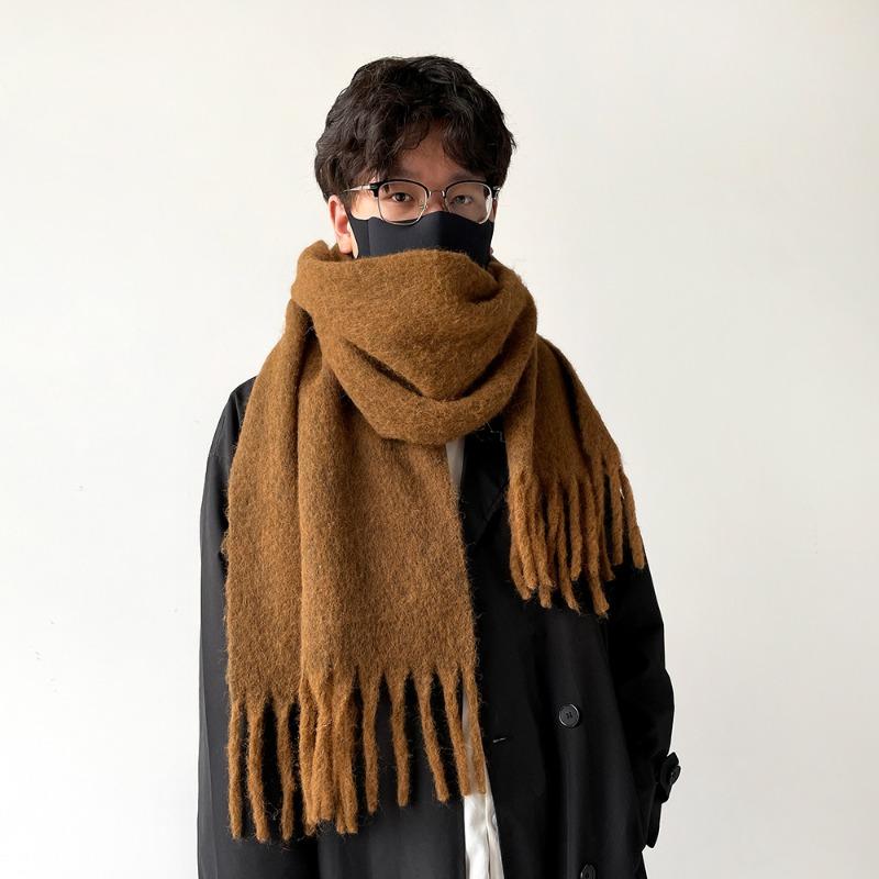 Herbst- und Winter-Verdickungsschal Paar Mohairschal Damen vielseitiger hochwertiger verdickter warmer Schal einfarbiger Schal