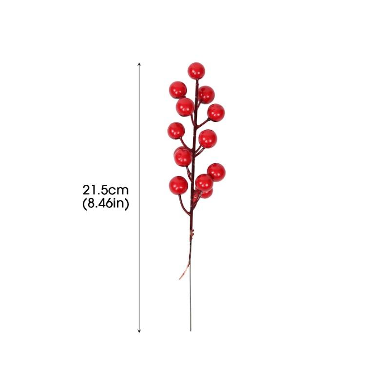 1PCS Christmas Red Berries Ornament Artificial Foam Berry Flower Branches DIY Wreath Xmas Tree Wedding Party Home Decoration