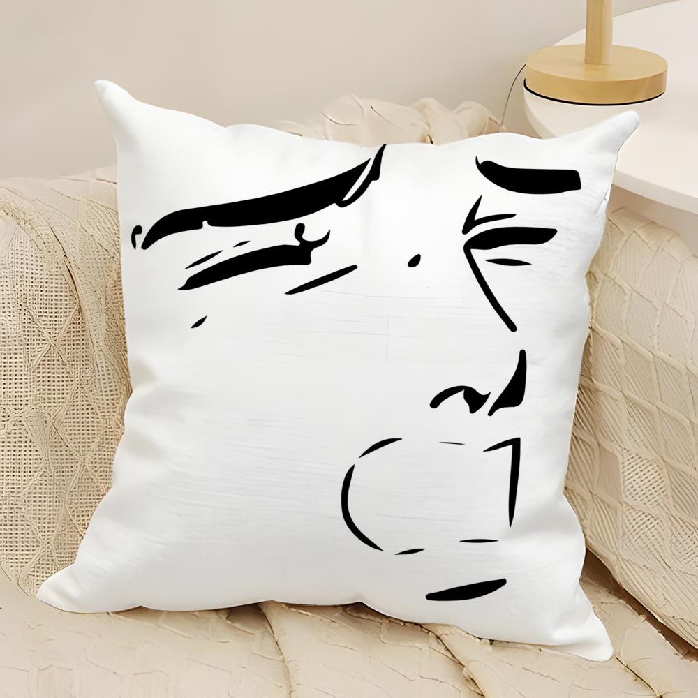Funny Meme Face Pillow Case Natural Linen DoubleSided Printing Sofa Home Decor Cushion Cover