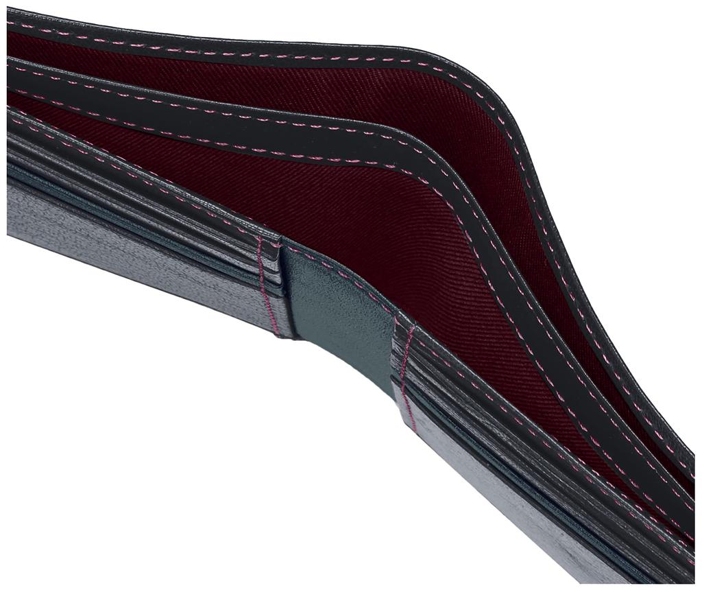Bifold Wallet Buffalo Leather NH0811 Dark Stitch 10711 [Kitamura] Men's Blue/Wine [Navy]