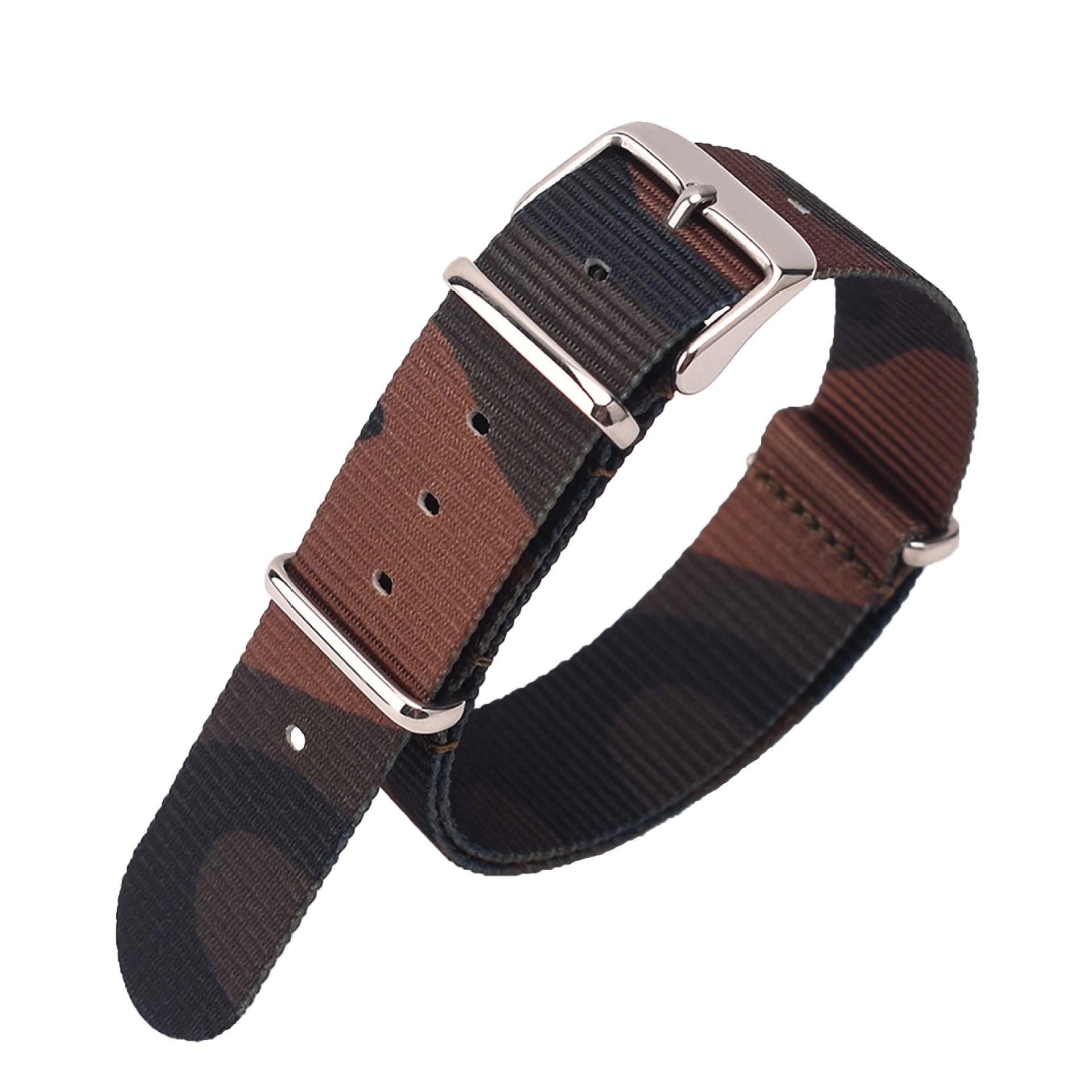 NATO Nylon 20mm Canvas Uhrenarmband mit Drei-Ring-Dornschließe 18mm
