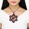 Necklace Macrame Agate Handmade Pendant Necklace Natural Thread Choker Jewelry