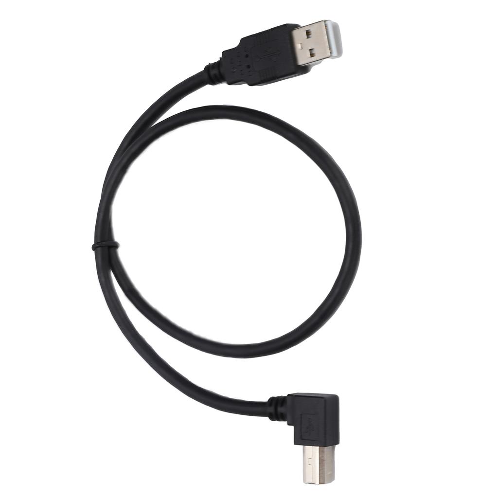 USBA to USBB Male Conversion Cable Cord Right Angle Connection Adapter Cable 0.5m Black