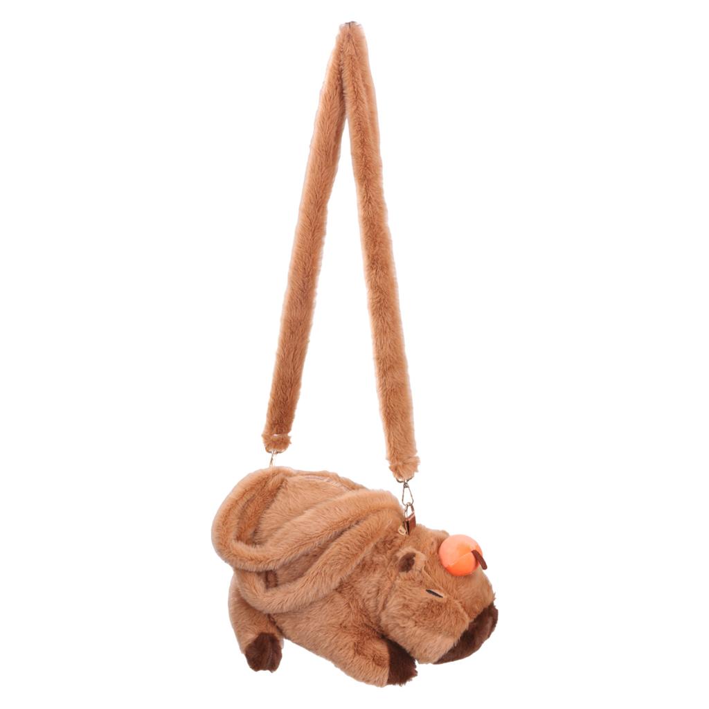 3D Capybara Plush Shoulder Bag Cartoon Hand Bag Soft Comfortable Crossbody Bag for Kids Girl Gift Students Daily Use