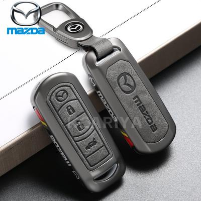 Lederen 2 3 Knoppen TPU Sleutelhouder Voor 2 3 5 6 CX7 CX9 RX8 MX5 MPV Demio Auto Sleutelhoes Cover Afstandsbediening Shell Fob Bag Beschermer