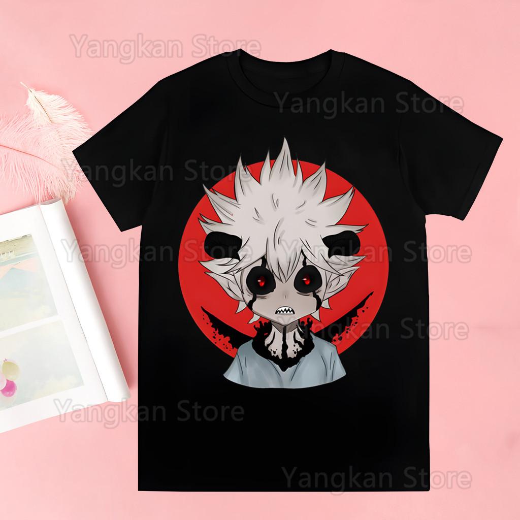 Black Clover Anime Manga Asta Yuno Trička Letní Ležérní Vintage O-výstřih Nadměrná Velikost Oblečení pro Pár Streetwear Y2k Topy