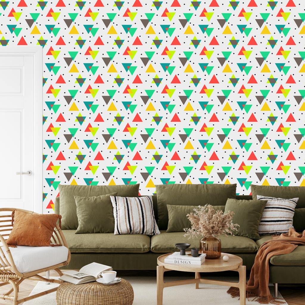 Geometric colorful pattern wallpaper for living room and bedroom 50x1000