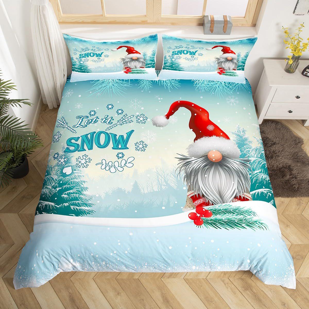 Christmas Snowflake Down Comforter Set Bedding Set 3-piece Duvet Cover Set 135*200cm