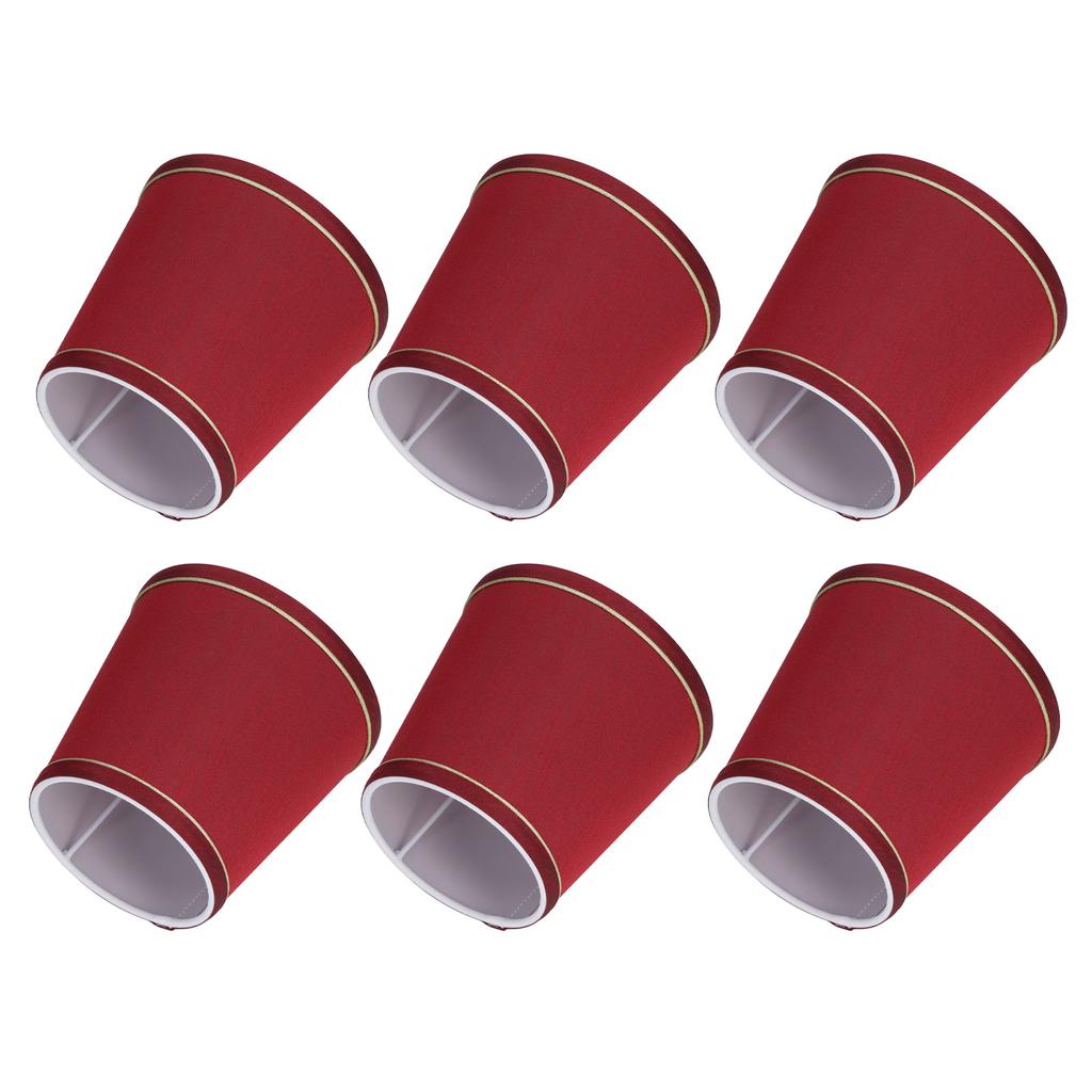 6PCS Fabric Lampshade Modern Simple Fabric Light Lampshade Phnom Penh Craftsmanship for E14 LampWine Red (PX43)