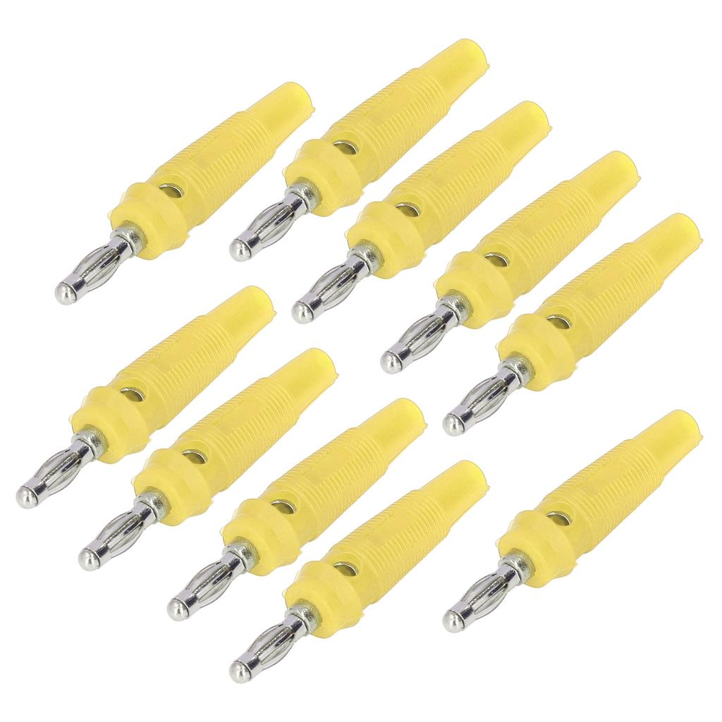 10pcs Set 4mm Banana Plug Socket Terminal Connector for Welding Machinery Charging GeneratorsYellow