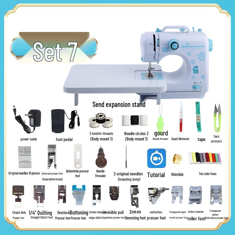 Compact Multifunctional Sewing Machine: Electric Overlock with Foot Pedal for Thick Fabrics and Garments