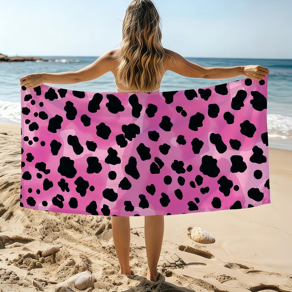 

Fashion Leopard Print Lover Pattern Towel Beach Towel Oversized Quick Dry Towel Absorbent Soft Swim BeachTowels for Men Women W30*H60(CM)