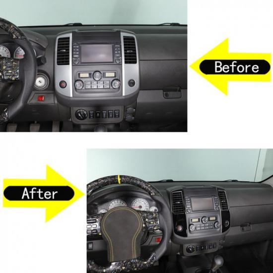 Glänzendes Klavierlack Schwarz Mittelkonsole Luftausströmer Zieraufkleber Für Nissan Frontier 2005-21