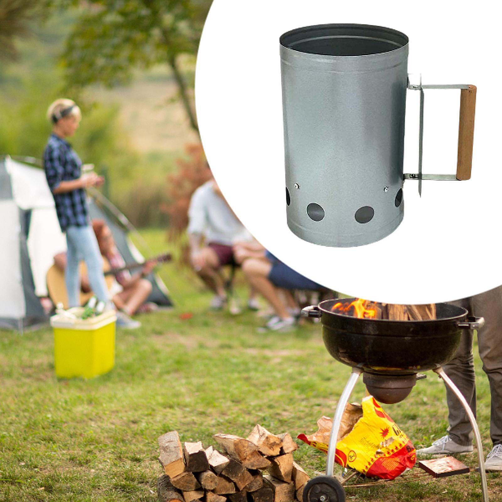 Quick Fire Chimney Starter Portable Heavy Duty Accessories Heat Resistant Charcoal Bucket BBQ