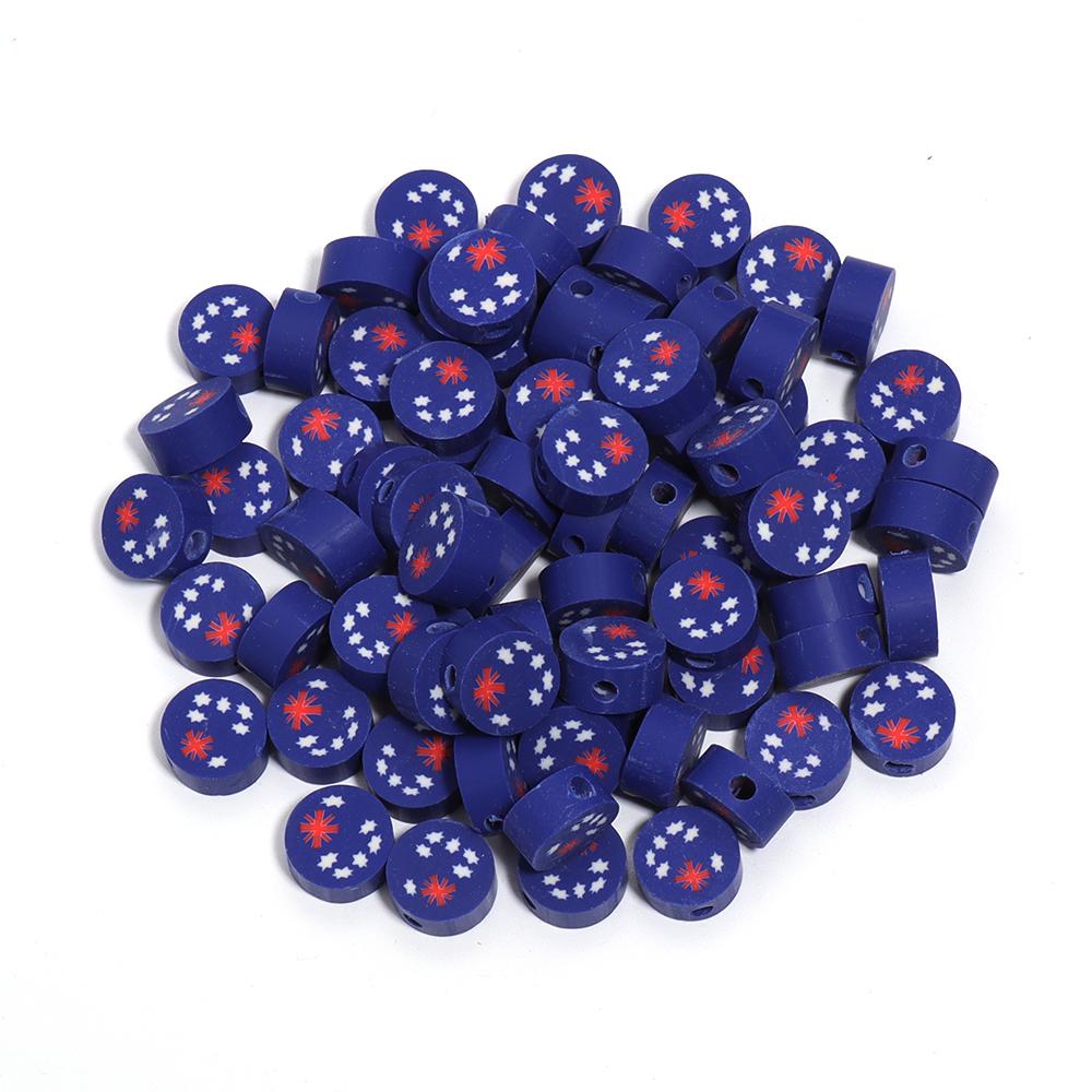 50 Stück 9 mm Polymer Clay Flache Runde Perlen Nationalflagge Lose Abstandshalter Perlen Für DIY Handgemachte Armbänder Ohrringe Herstellung Zubehör