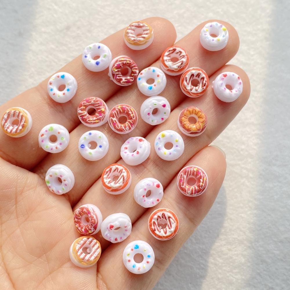 

50Pcs Mixed Colorful Chocolate Donuts Nail Art Flat back Rhinestone Bead Scrapbook DIY Manicures Appliques Accessories Crafts