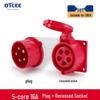 Industrial 16/32A Non-Explosion Proof Aviation Socket with 3-Core, 4-Core, 5-Core Connectors, Three-Phase, Four-Wire, 380V.