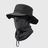 Ice Silk Fishing Hat, Breathable Quick-Drying Fabric Sun Hat with Wide Brim, Detachable Face Guard Adjustable Fit Sun Protection Hat for Outdoor