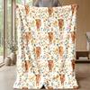 Vibrant Highland Cow with Butterflies and Flowers Theme blanket Lightweight Warm Flannel Blanket Decorative Throw Blanket for Home Decoration