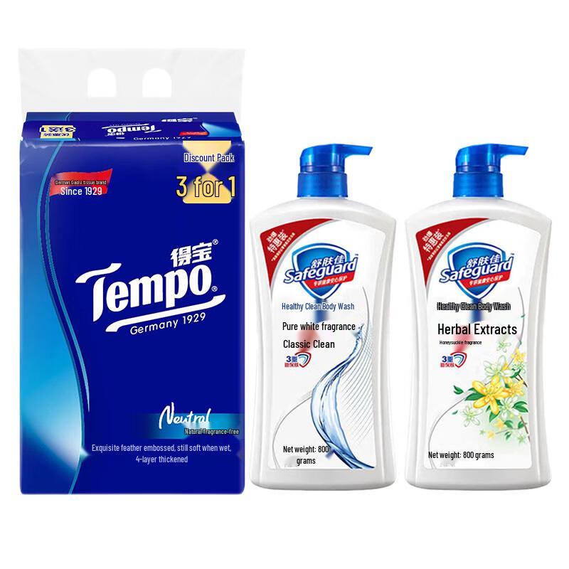Набор: салфетки Tempo и гель для душа