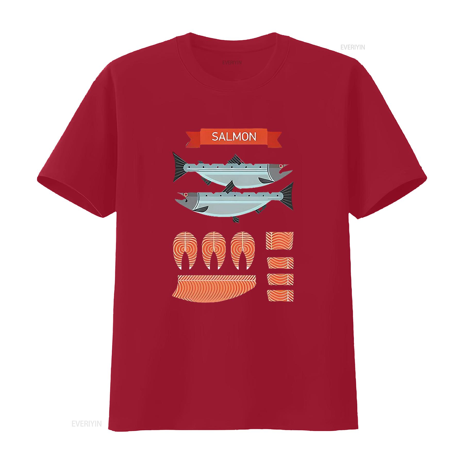 

SALMON American Retro Casual Womens T Shirt Black 4XL vintage Washed Unisex Stylish Top For Everyday Wear Breathable streetwear S