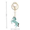 2026 New Horse Keychain Sparkling Crystal Metal Animal Pony Handbag Pendant Decoration Car Key Ring New Year Souvenir Gift