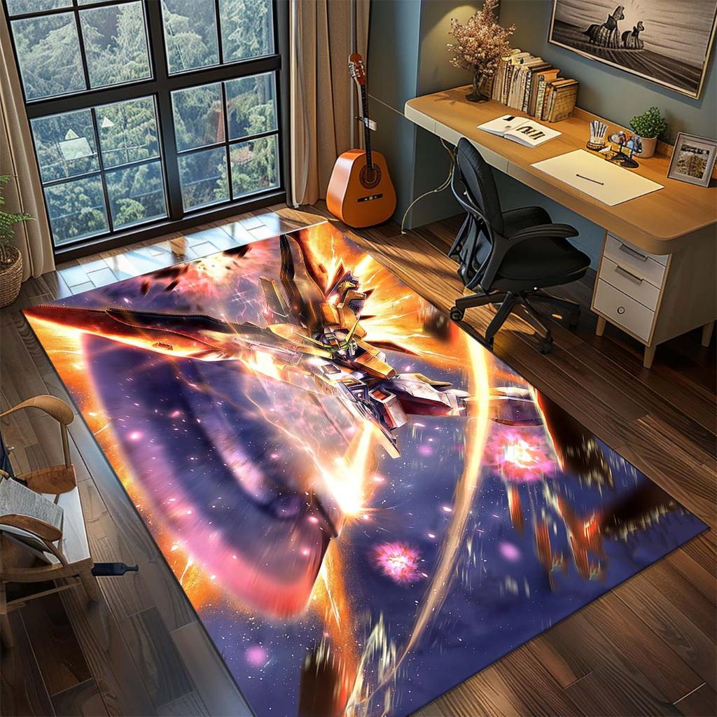 Gundam Anime Mecha Robot Rug Carpet Large Area Rug Non Slip Washable Floor Mat Gamer Room Bedroom Home Decor