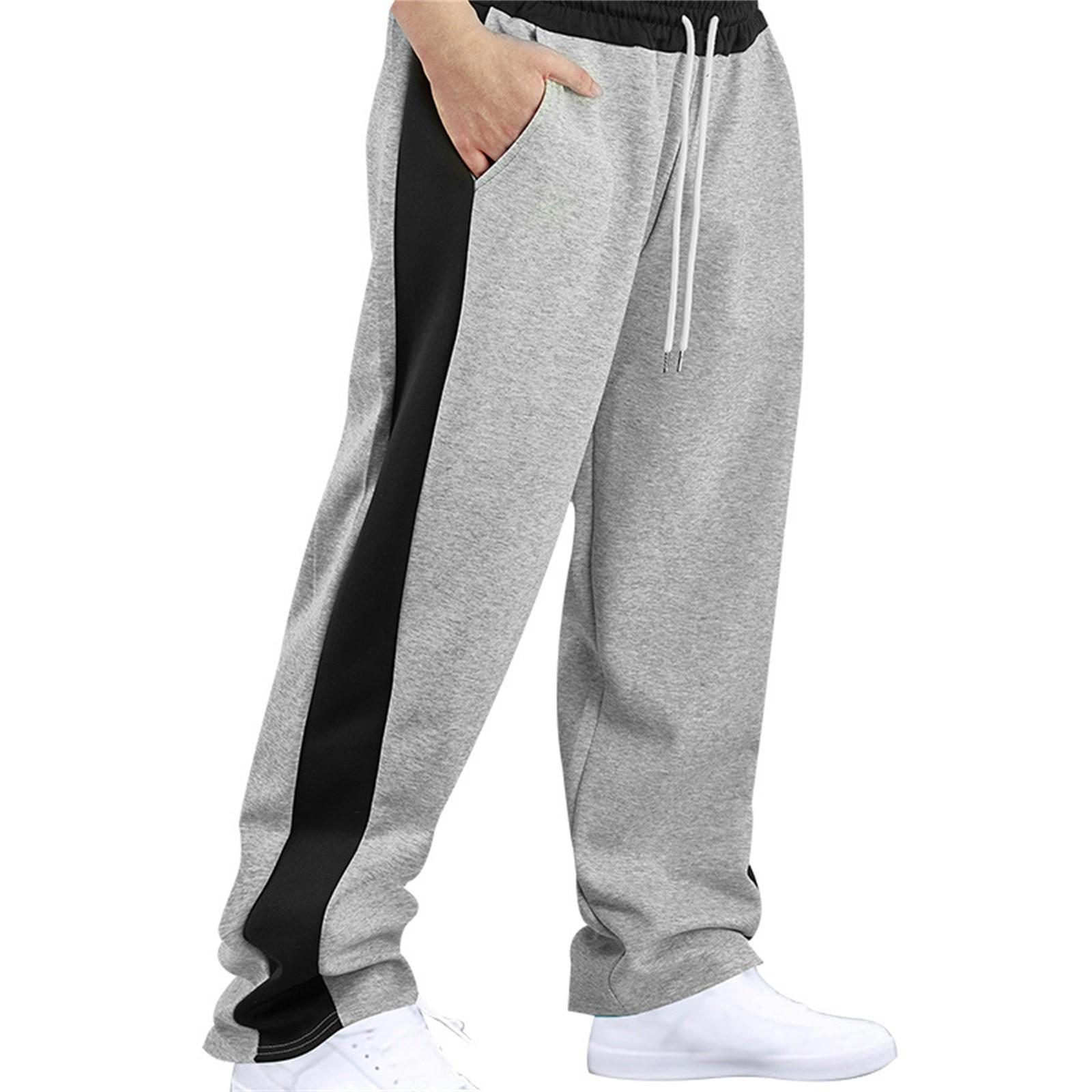 Smarrt home Heren Casual Broek met Trekkoord Alle Ademend Heren Trekkoord Lente en Herfst Vintage Patchwork Nieuwe Heren Losse Rechte Trekkoord Broek XXXL