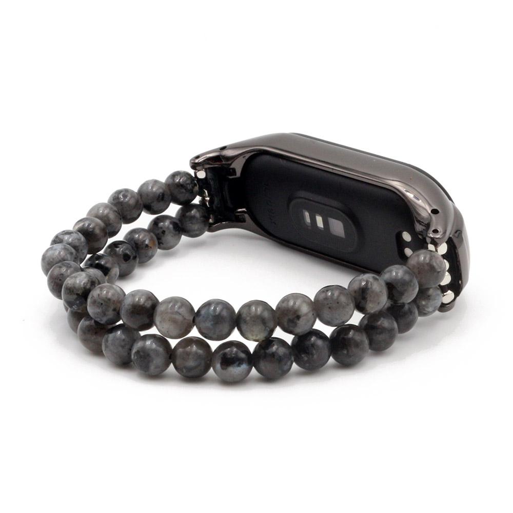 

Fashion Watch Band for Xiaomi Wristband Mi Band 9/8/10 Women Natural Agate Bead Elastic Strap for Mi Band 7/6/5/4 Bracelet DIY Mi Band 3 4 сірий колір