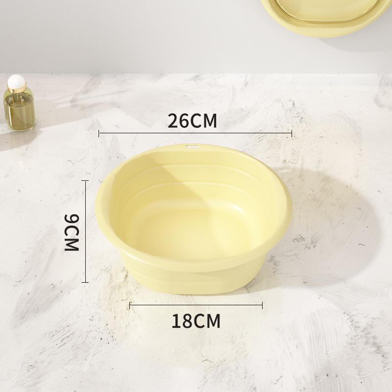 Collapsible Portable Washbasin: Thickened, Telescopic, Solid Color Basin for Laundry and Household Use