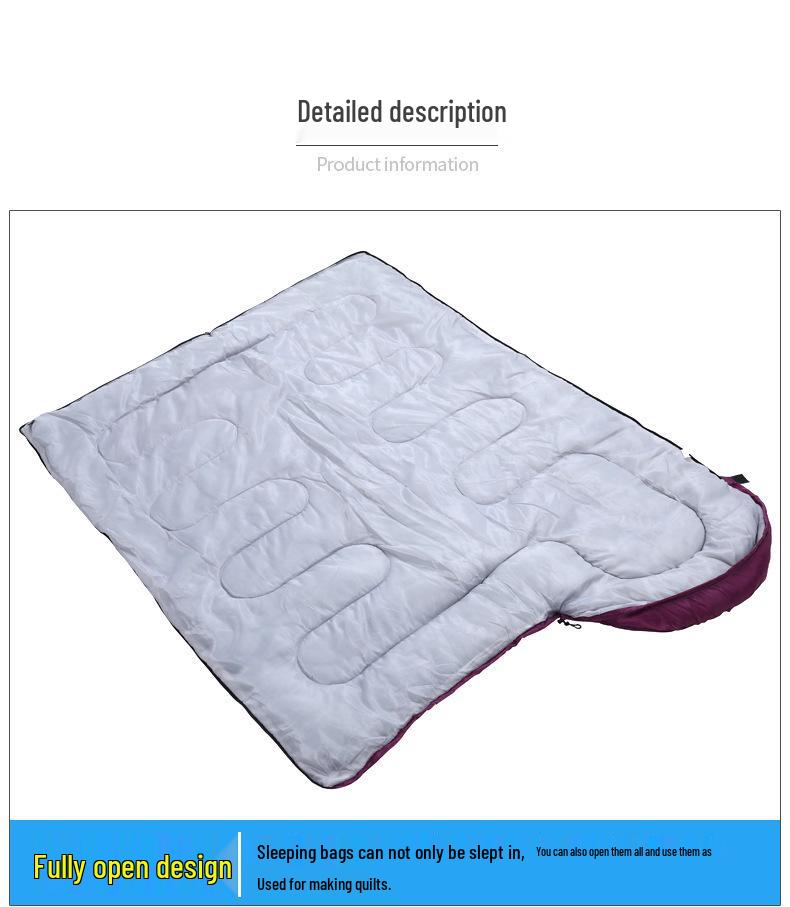 Four Seasons Thickened Insulated Sleeping Bag for Outdoor Camping and Hiking
