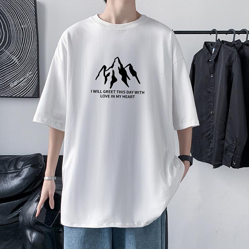 

S-4XL Мужская футболка с коротким рукавом из чистого хлопка Летняя повседневная футболка XXXL белый