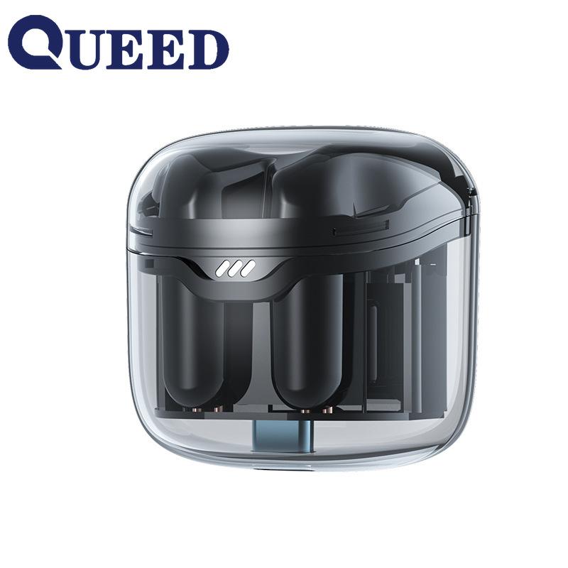 Casque Bluetooth Transparent casque de sport semi-intra-auriculaire casque à batterie