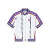 Li Ning Sports Basketball Series Gestreifte Kurzarmjacke Herrenjacke Weiß AJDR547-2