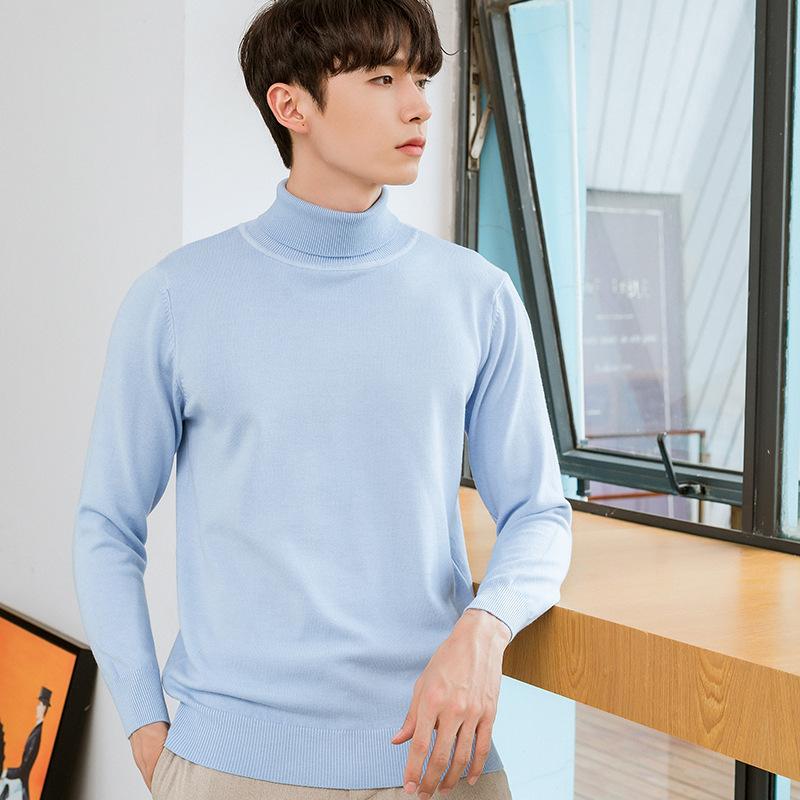 Sweater High Collar Autumn and Winter Men's Pullover Knit Sweater Loose Casual Long-sleeved Wild Wool Sweater