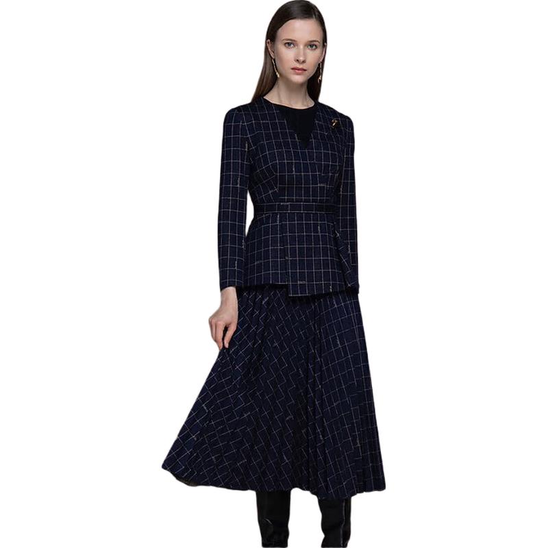 PORTS Women s A/W Plaid Pleated Midi Skirt 4