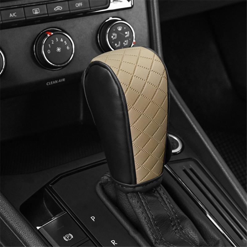 Husă universală perforată și respirabilă din piele de vacă pentru produse auto, cu model din fibră de carbon, husă pentru angrenaje din piele