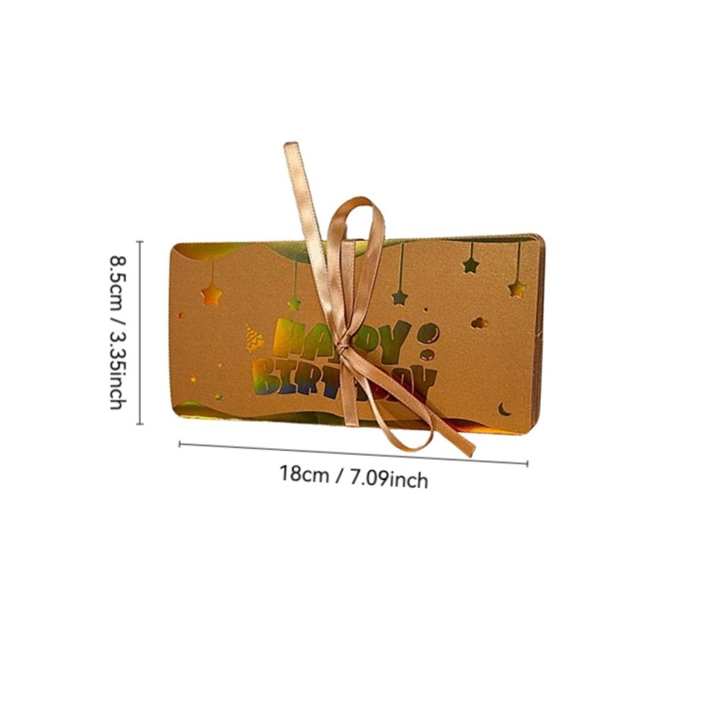 3D Pop-Up Birthday Red Envelope Greeting Card 6 Card Slots Gold Musical Light Greeting Card Foldable Red Envelope Greeting Card
