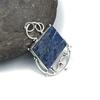 Natural Sodalite Gemstone 925 Sterling Silver Jewelry Designer Pendant 1.76" AJP-169