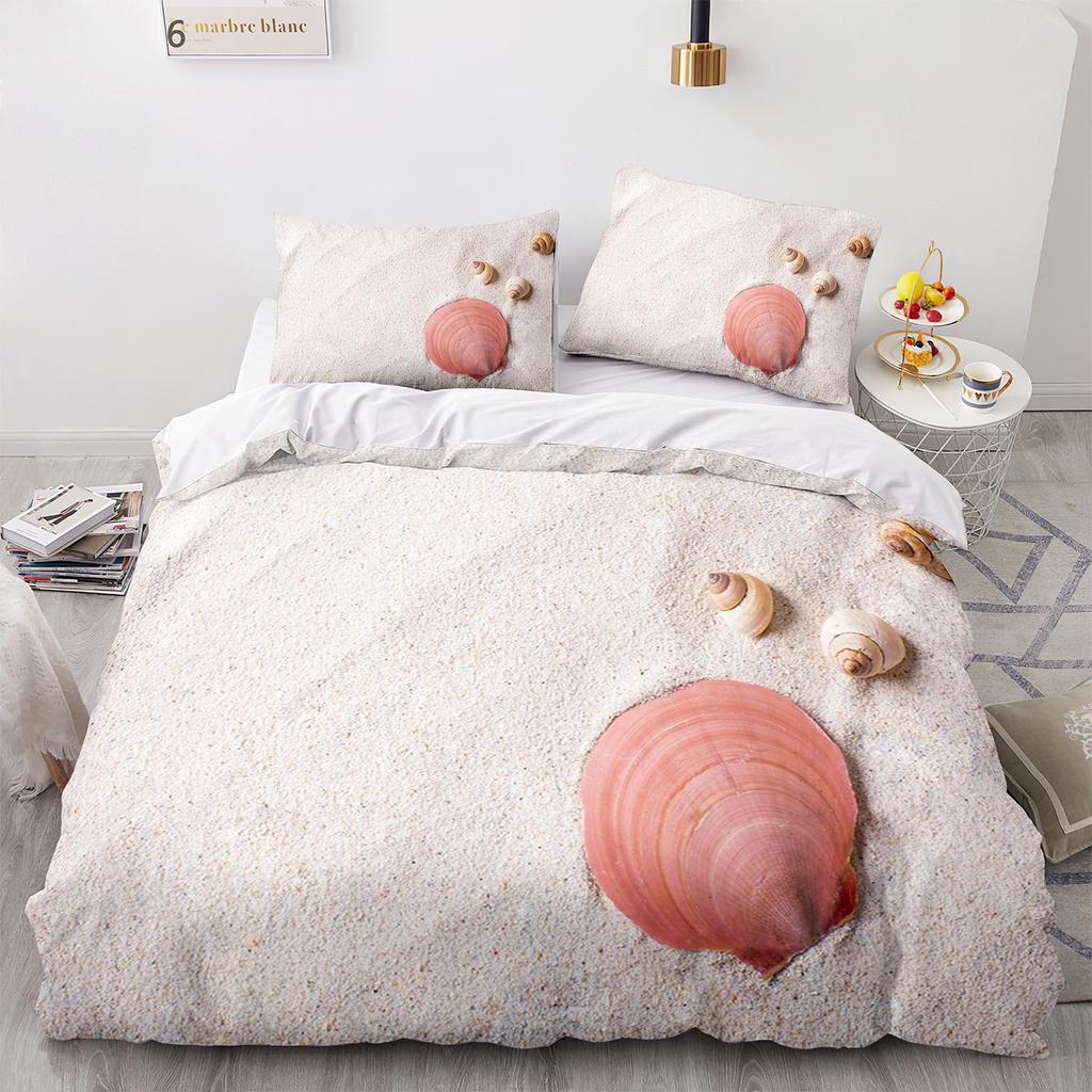 Seaside Scenery Bedding Set Sand Bed Linen Home Decor Single Double Twin Size For Boys Girls Adults Sunset Tree Duvet Cover Set