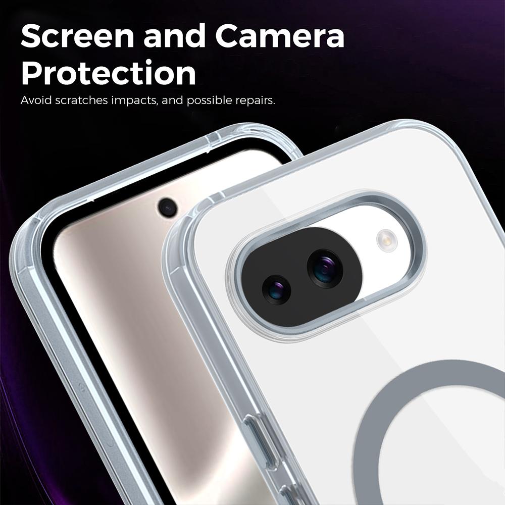 Anti-drop Transparent Magnetic Case For Google Pixel 10 10Pro 10ProXL 10A 9A For Wireless Charging Acrylic Cover