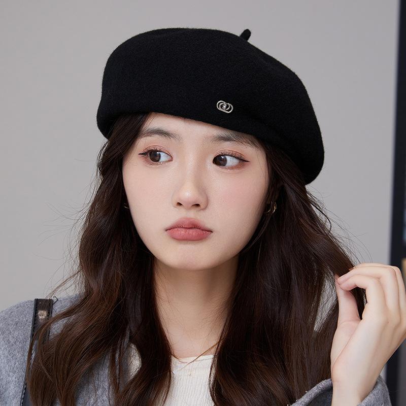 Woolen French Beret Hats Women's Autumn Winter Wool Artistic Retro Painter Hat Warm Bud Caps