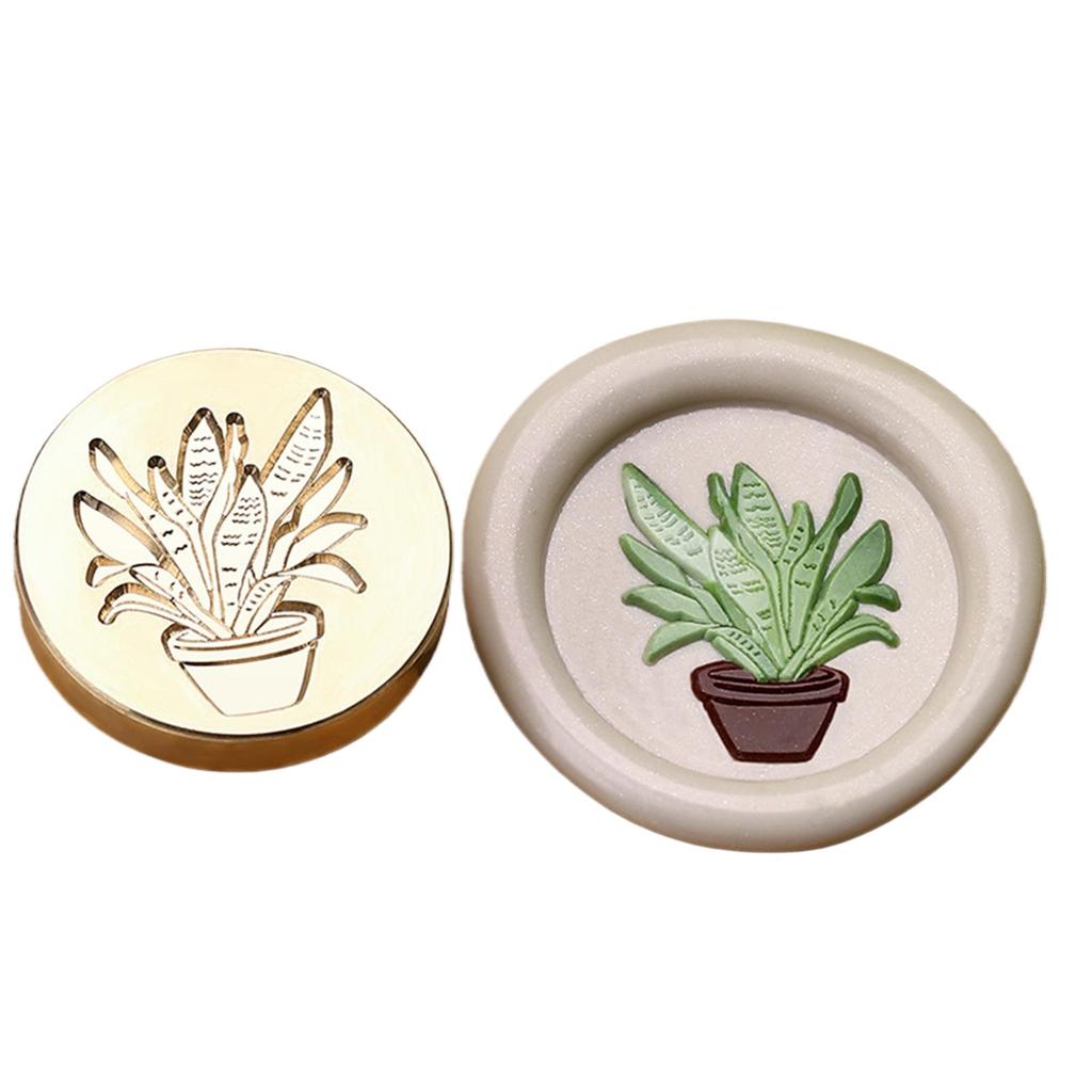 Plant Themed Seal Stamp Head Antique Embossed Sealing Stamp Head for Seal Envelope Invitation Decoration Scrapbooking