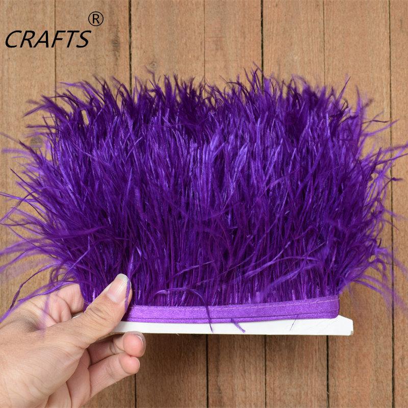 FeatherHigh quality fluffy ostrich feather trimming cloth sideband 5M 10M long DIY clothing accessories decorative accessories 8-11cm