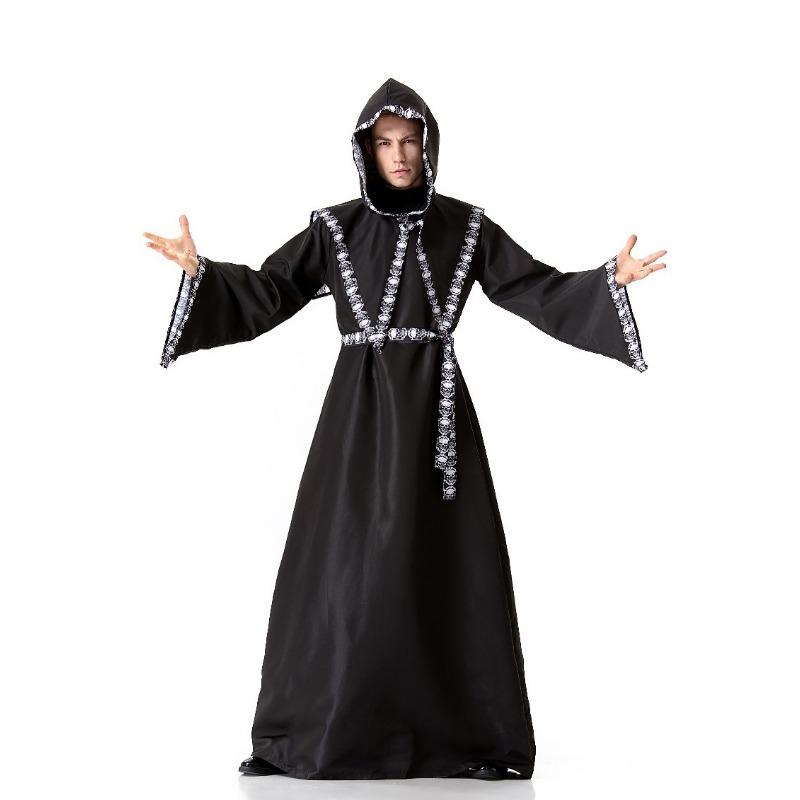 Real Shot Halloween Masquerade Reaper Cape Witch Cape Male Wizard Vampire Costume Adult Witch