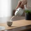 Ice Gray Glaze Geometric Teapot Porcelain Kung Fu Single Home Reception Teapot with Filter Ball Holes Little Tea Infuser