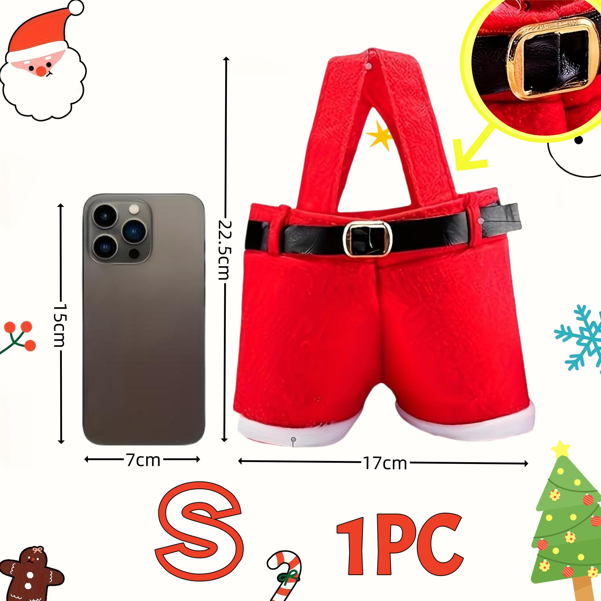 

1/6pcs Santa Claus Pants-Shaped Candy Bags Festive Holiday Treats Bags for Christmas New Year Decor Party Favors Gifts Packing As picture