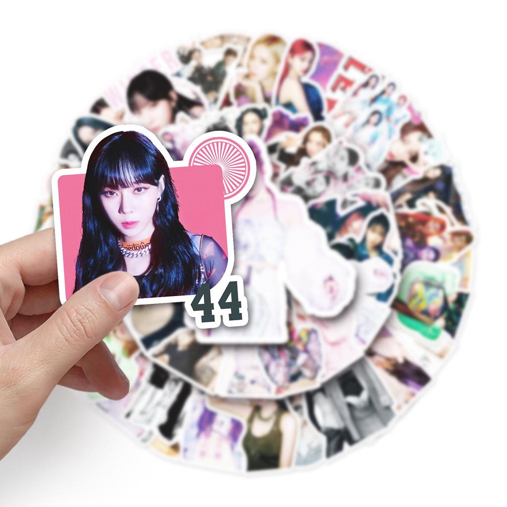 Aespa Korean Girl Group Stickers - 50 Waterproof Sheets for Journals, Phone Cases, & Suitcases