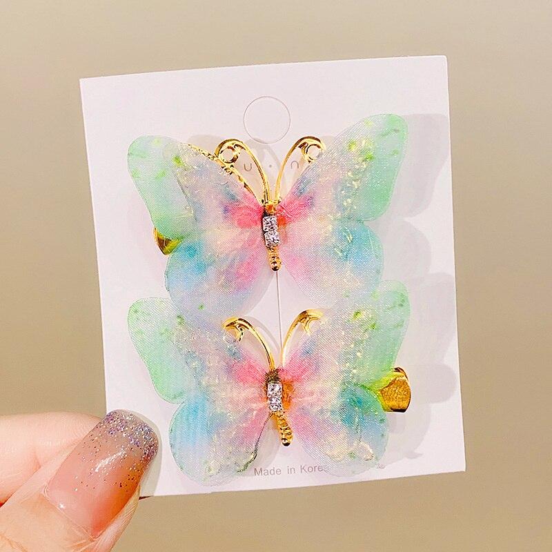 2023 Vintage Kid Butterfly Hairpins Beach Geometric Hair Clips Barrettes Side Clip For Girl Cute Hair Accessories Headdress Gift